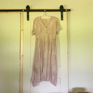 Foxtrot Embroidered Midi Dress - Taupe